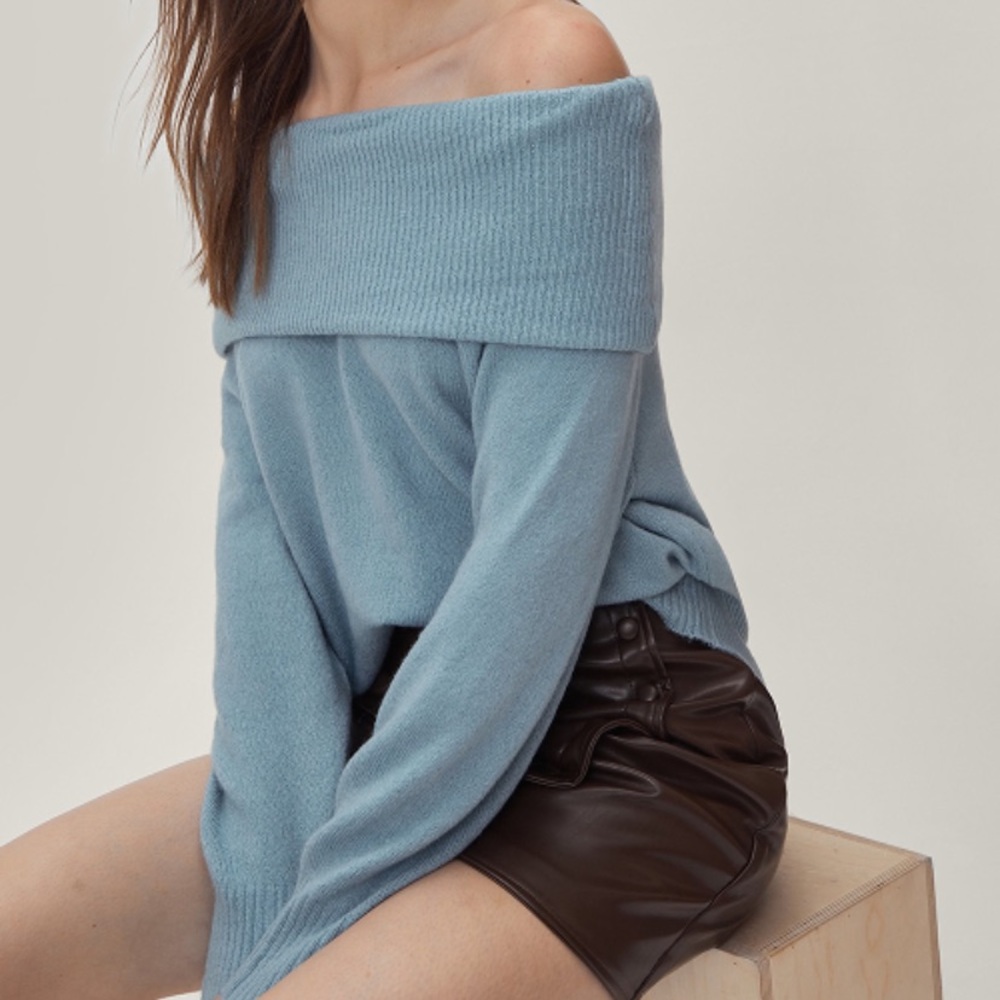 NASTY GAL KNITTED OFF THE SHOULDER TOP